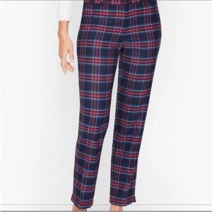 Talbots 8 Hampshire ankle Plaid Pants - navy and Red
